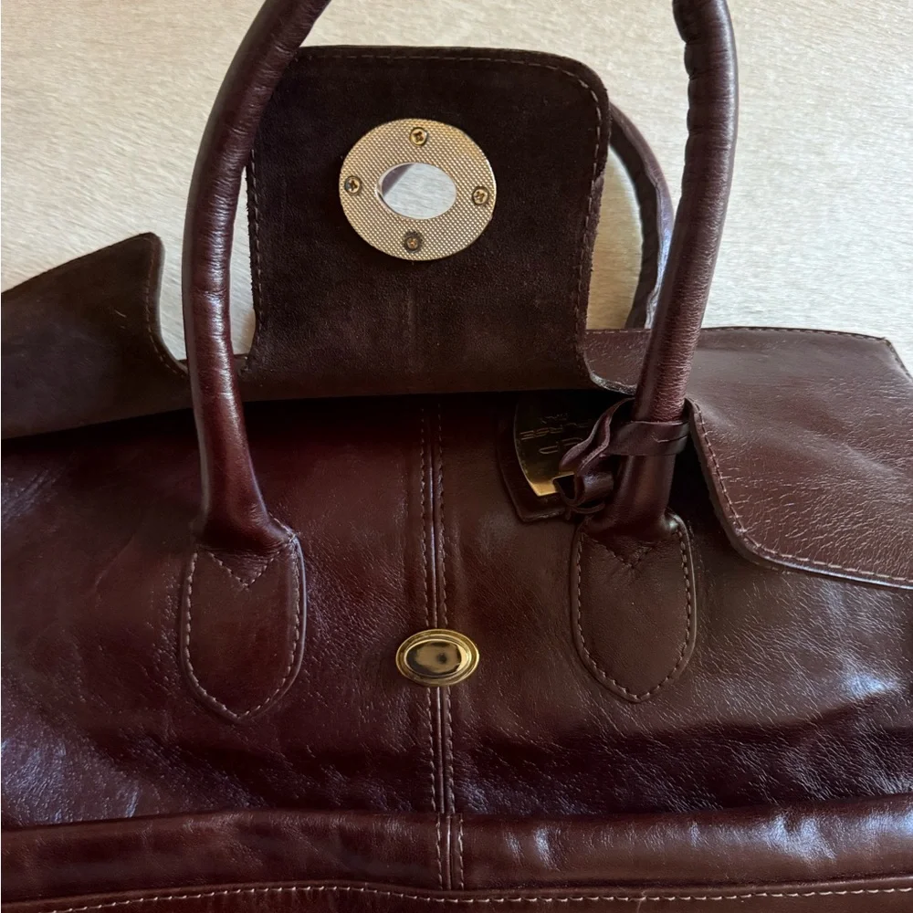 DP purse- Italian chocolate leather gold hardware